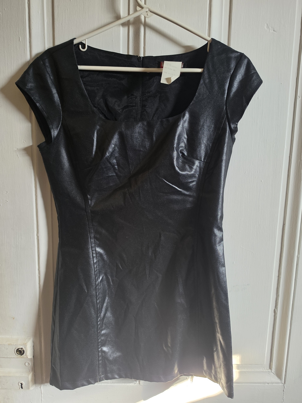 Rare Just Choon Black Faux Leather Mini Dress